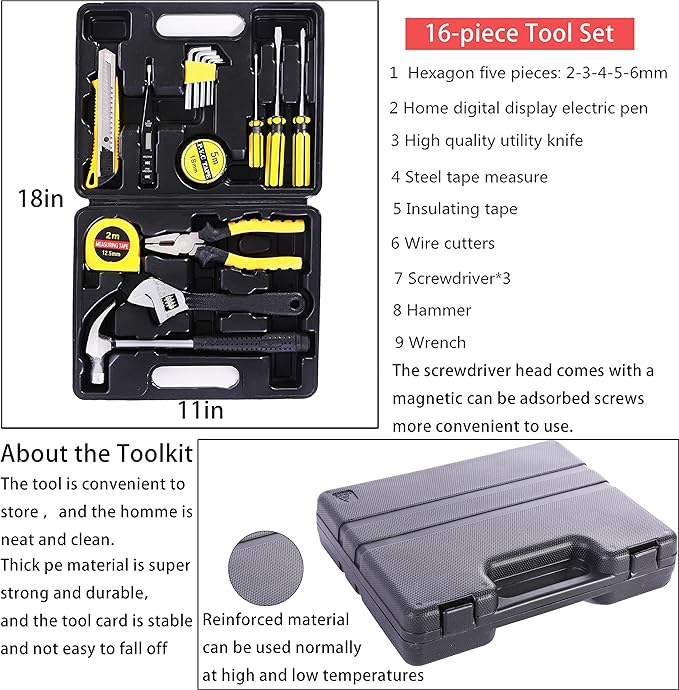 Car Emergency Roadside Kit - Roadside Assistance Emergency Kit, Car Emergency Kit with Jumper Cables, Safety Kits for Cars,Folding Shovel, Tow Rope,Car Tool Kit